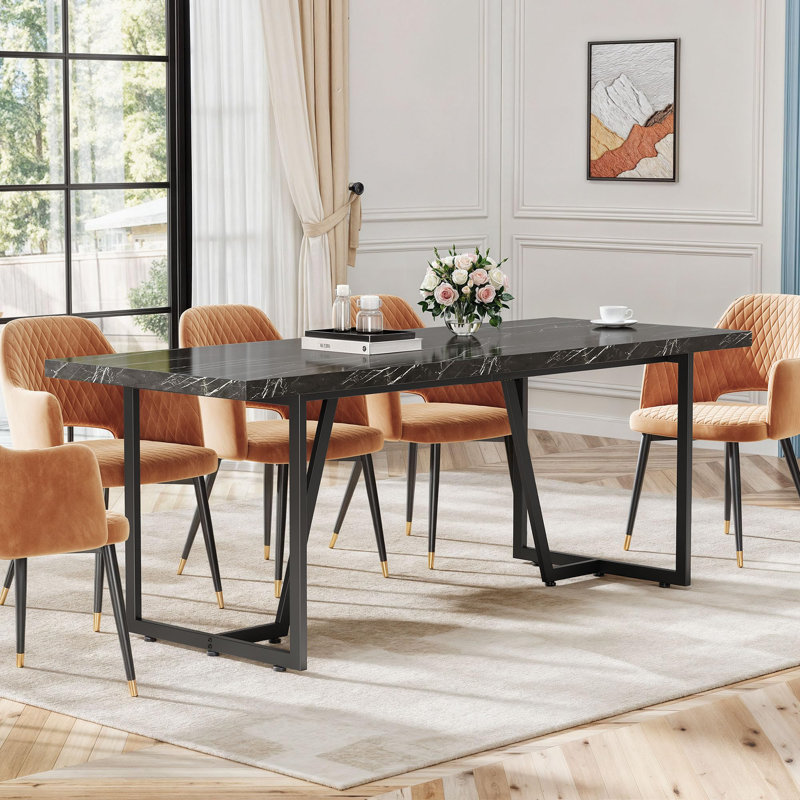 Ivy Bronx Large Modern Dining Table for 8 10 People Wayfair